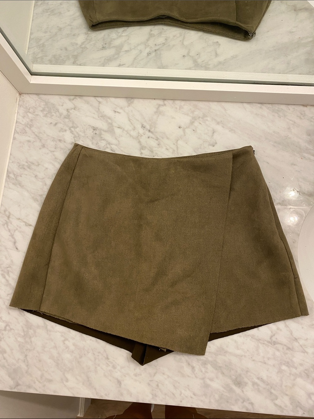 HYFVE Olive Green Suede Skort